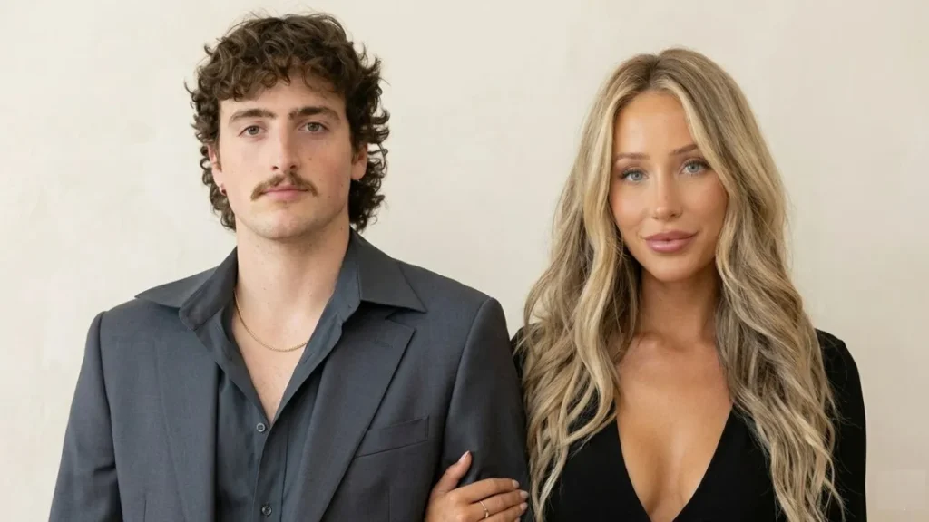 Digital creator Alix Earle and singer Benson Boone leaving Craig's restaurant together in West Hollywood.