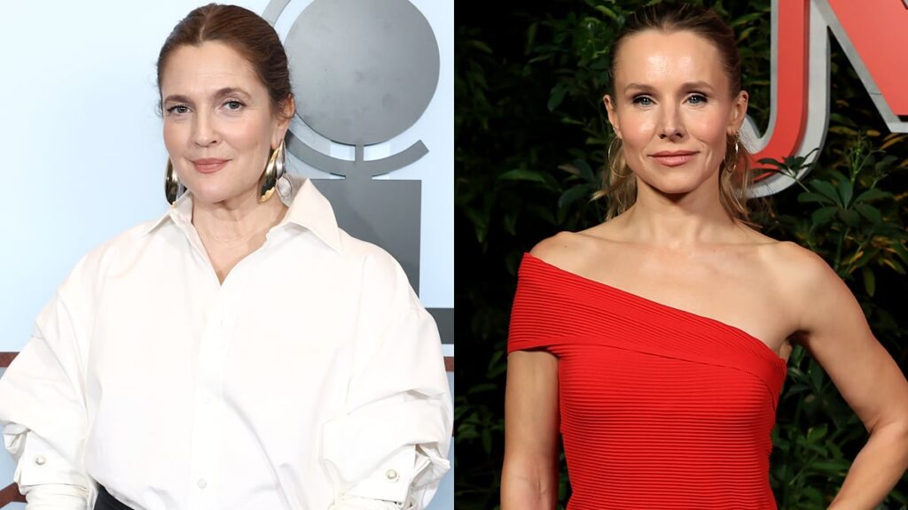 Drew Barrymore & Kristen Bell Remove Makeup, Hair Extensions During TV Interview