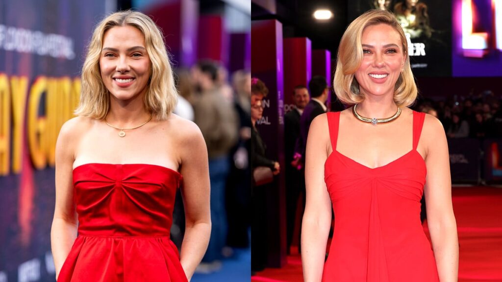 Scarlett Johansson Stuns in Second Red Dress of Day for Yet Another London Film Festival Movie Premiere